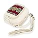 Small Canvas Embroidery Crossbody Bag Vintage Handbags and Purse Cellphone Pouch Mini Shoulder Bag Wallet Bag for Women, White Color