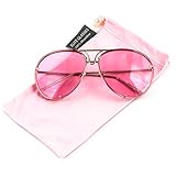 Aviator Poshe Oceanic Lens Twirl Metal Design Frames Sunglasses (Pink, 65)