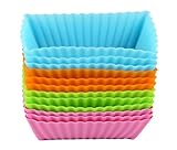 Bakerpan Silicone Mini Cake Holders, Mini Loaf Cup, Rectangle Shape, 12 Pack