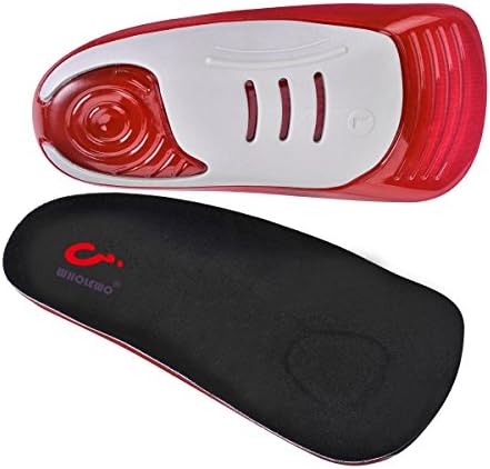 WHOLEWO Sports Gel Insoles, Shock Absorption, Arch Support, Relieve Plantar Fasciitis, 3/4 Length