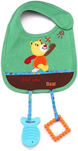 Baby Bibs with Teether Toy Bear Animal Style Waterproof Cloths Saliva Towel Style