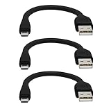 dCables Bendy & Durable Short Micro USB Charging Cable - 7 Inch - 3 Pack Black - For Android