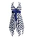BIKMAN Navy Blue White Stripes Swim Dress Swimwear One Piece Swimsuit (12-14)