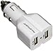 RAVPower Car Charger Rapid Dual USB Charger (15.5W / 3.1A) for iPhone, Samsung Galaxy, Nexus, HTC, Motorola, Nokia and More-White