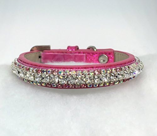 ~Pink Diamonds &amp; Velvet Sparkle~ Crystal Diamante Rhinestone Dog Pet or Cat Safety Collar USA (Small CAT)