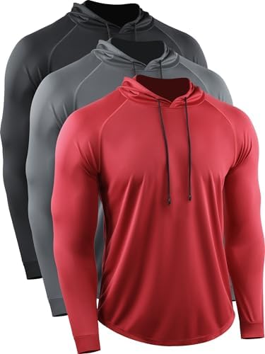 CADMUS Men's Workout Long Sleeve Fishing Shirts UPF 50+ Sun Protection Dry Fit Hoodies,1 Pack,096,Black,Medium Cadmus Men\u0027s Workout Long Sleeve Fishing Hoodies Shirts UPF 50+ Sun
