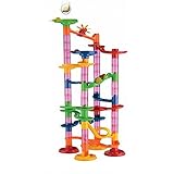 Maggift Marble Runs Toy Set Translucent Marbulous 80 Pieces