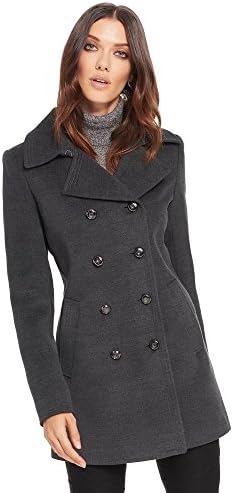 Black Rivet Womens Plus Size Doublebreasted Jacket 1X Charcoal