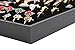 Wudygirl 7 Slots Velvet Ring Earrings Tray Storage Jewelry Showcase Display Stackable Rings Organizer Holder for Drawers, Black (Ring Tray)
