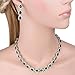 EVER FAITH Women's Full CZ Elegant Teardrop Banquet Prom Necklace Earrings Set Green Silver-Tone