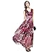 Joy EnvyLand Women V-neck Flower Prom Party Tunic Long Cocktail Beach Dress