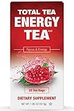 Total Tea Energy Tea 2 | 100% Natural | Better Focus and Energy | 25 sealed teabags