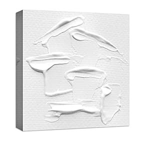 Canvas Wall Art Black and White Abstract Oil Painting Feature Painting Artwork for Home Prints Framed - 12x12 inches