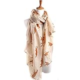 BeautyVan, Lady Womens Cute Fox Print Scarf Wraps Soft Scarves