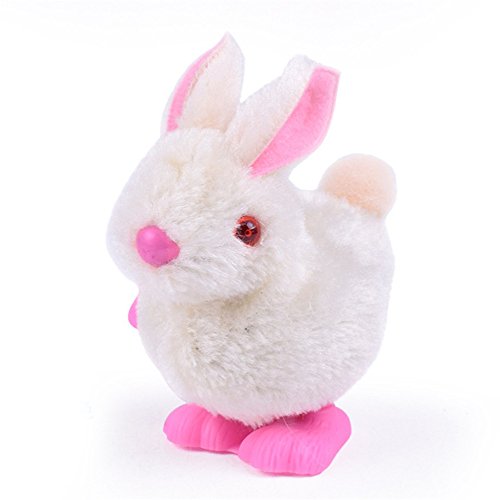 2018 Clockwork Plush Bunny Toys Infant Child Stuffed Toys Hopping Wind Up Collect Easter Gift (Random)