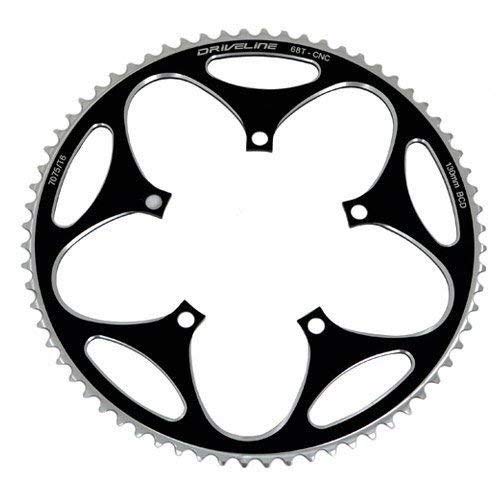 Driveline 68T CNC AL7075 Road Bike Bicycle Chainring 68T, BCD 130mm, Black , ST1409