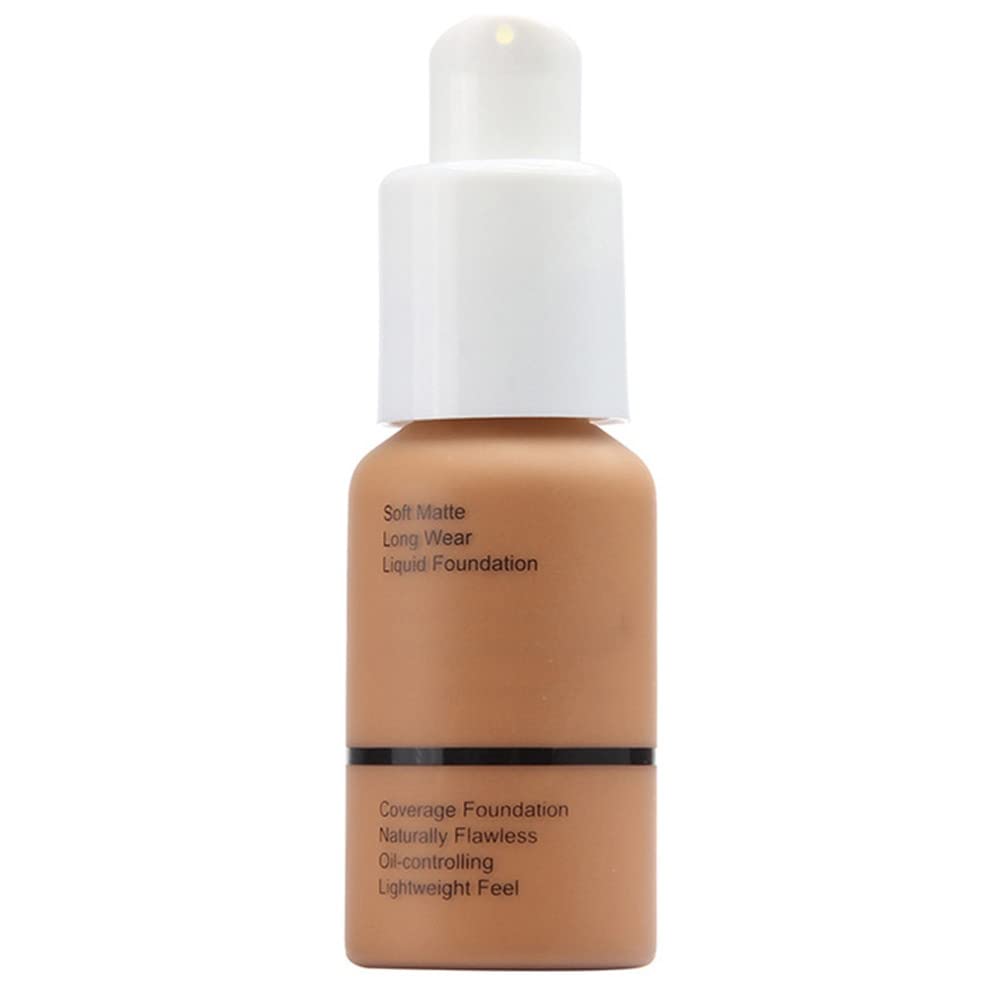 Weixinbuy 30ml Foundation Liquid 24HR Matte Oil Control Concealer Full Coverage Flawless Cream Smooth Long Lasting (108# Tan)