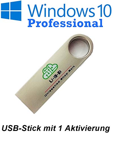 Unleashed-Shop-Bolt® Microsoft Windows 10 Pro Professional USB Stick bootfähig 32 Bit / 64 Bit - Vollversion - Lizenz Key - O