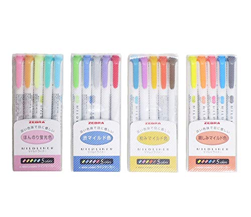 Zebra Mildliner Highlighter Pen Set, 20 Pastel