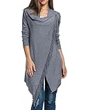 Sherosa Women Fall Tassels Hem Knitted Cardigan Loose Poncho Sweater Coat