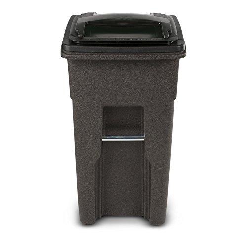Toter 79232R1279 32 Gallon Brownstone Trash Can with Wheels and