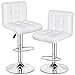 HEALTH LINE MASSAGE PRODUCTS Heavy Duty Bar Stools, Bar Counter Kitchen Height Adjustable Stools with Back White Set of 2 Swivel