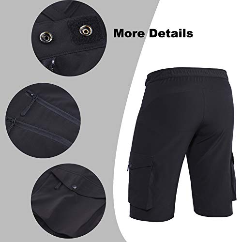 Hiauspor Men's Mountain Bike Shorts Stretch MTB Shorts Quick Dry with
