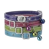 Savvy Tabby Sparkle Paw Cat Collar, 3/8-Inch, Raspberry