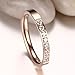 ADAIER Women 2mm Luxury Titanium Stainless Steel Cubic Zirconia CZ Inlay Rose Gold Ring Wedding Engagement Band Size 5-8 (SZZ-27) (rose gold, Size 7)