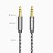 Kinps Audio Cable 3.5mm Stereo Aux Cord for Mobile Phone, Apple, Android, Tablet, Headphones, Speaker, Laptop, PC, iPod and More 3.5mm Stereo Jack Enabled Devices 10 FT / 3 M - Nylon - Black - 2Pack)