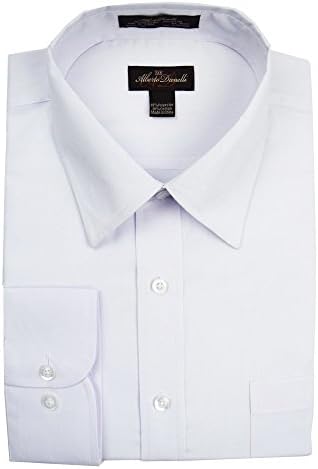 Alberto Danelli Men's Solid Long Sleeve Dress Shirt White, XXXX-Large/20-20.5" Neck, 36/37" Sleeve