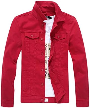 DSDZMen`s Classic Slim Fit Motorcycle Denim Jacket Coat