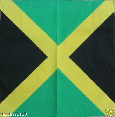 ONE JAMAICAN FLAG Bandana-LARGE SIZE: 22 X 22