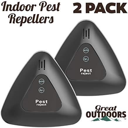 GREAT OUTDOORS Ultrasonic Pest Repeller, ECO-Friendly Electronic Pest Control Plug in, Indoor Pest Defender, Pest Reject for Mosquito, Rodent,Anti, Cockroach, Mosquito, Bug