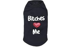 IZEFIA Dog Shirt Rdc Pet Clothes Dog T Shirts Love Me Cotton T-Shirt Dog Tank Top Summer Cool Vest for Small Dog Medium Puppy Cat (Black, M)