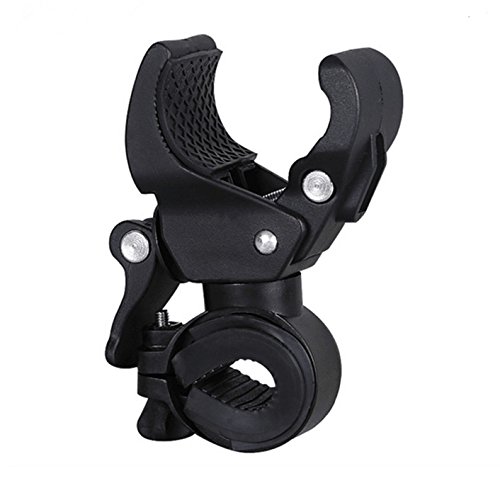 Lonker Universal 360-degree Rotating Bike Bicycle Handlebar Mount LED Flashlight Torch Mount Clamp Clip Holder Grip Bracket (Black)