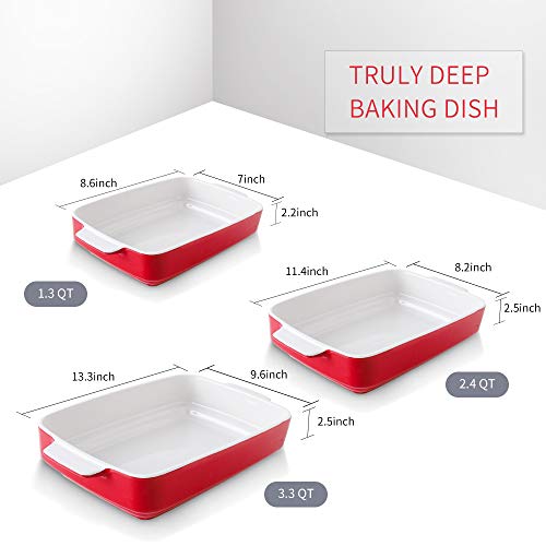 KOOV Bakeware Sets, Ceramic Baking Dish Set, Casserole Dish Set for