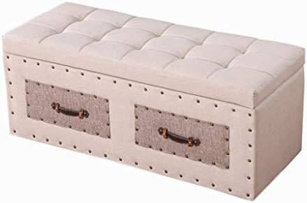 収納スツール オットマン スツール 足置き 椅子 収納レザーファブリックフットレスト多機能長方形ソファベンチ