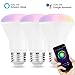 LOHAS Smart Bulb, WIFI Light Bulb LED, BR20 Smart LED Lamp Bulb, Multi Color Dimmable No Hub Required, Smart phone Control, Compatible with Alexa and Google Home, 3 Pack