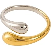 Pierced Owl Two Tone 304 Stainless Steel Wrap Ring