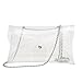 Mogor Women's PVC Clear Bag Transparent Crossbody Shoulder Bag Clear With Silver Chain