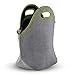 Tabkoe Insulated Neoprene Lunch Bag Set with Tote, Bottle Sleeve, 2 Can Insulators & Adjustable Crossbody Shoulder Strap | Washable, Reusable, Stretchy, Extra Large Travel Lunch Box (Green Gray)