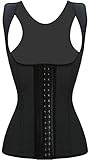 Pandolah Sport Latex Steel Boned Compression Waist Training Cincher XS-6XL (US Size 4-6 (M), Vest Black)¡­