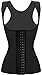 Pandolah Sport Latex Steel Boned Compression Waist Training Cincher XS-6XL (US Size 10-12 (2XL), Vest Black)¡­