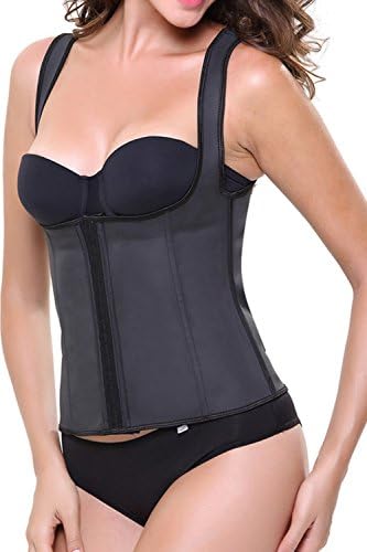 JOYEASYBUY Women's 3 Hook Workout Waist Trainer Plus Size Shapewear XXX-Large Black