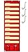 COMPONO Wall Storage Pocket Charts (10 Pocket - 1 Pack, Red) File Organizers with Free Bonus 3 Door Hangers- Best Pocket Chart for School, Home, or Office Use. Wall Pocket Chart Organizer