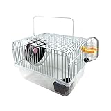 Petzilla Basic Hamster Cage Habitat, Travel Carrier for Small Animal (Brown)