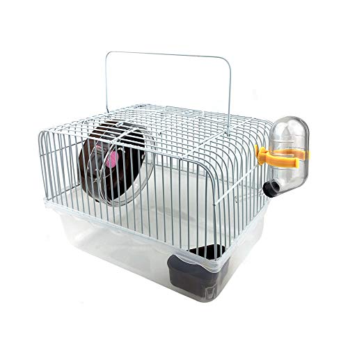 Petzilla Basic Hamster Cage Habitat, Travel Carrier for Small Animal (Brown)