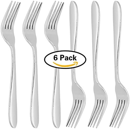 Dinner Forks, Glotao 6-piece Stainless Steel Heavyweight Dinner Forks Flatware, Use for Home, Kitchen or Restaurant Cutlery - Set of 6 (7.8Inches)