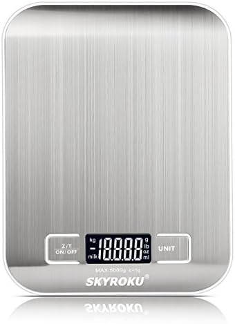 Digital Food Scale, SKYROKU High-precision Kitchen Scale Multifunction Digital Pocket Scale with LCD Display (5kg)